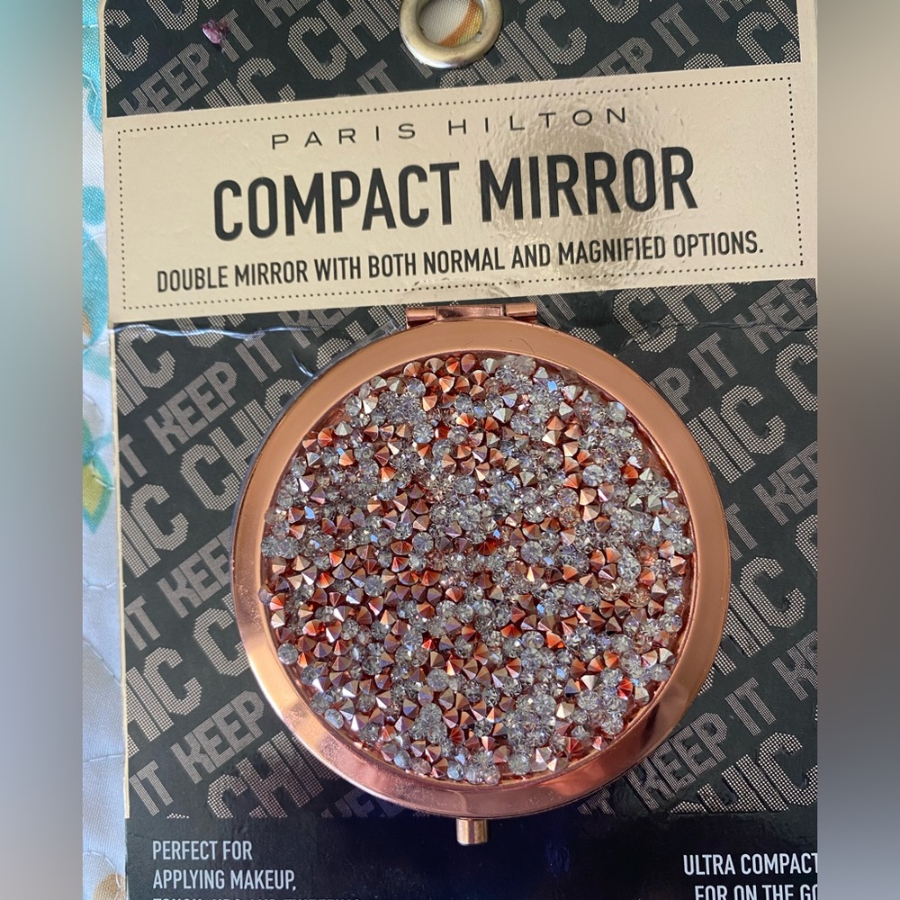 Paris Hilton Silver Compact Mirror